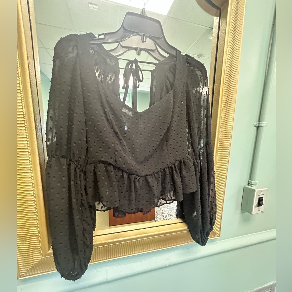 Forever 21 Black Sheer Blouse